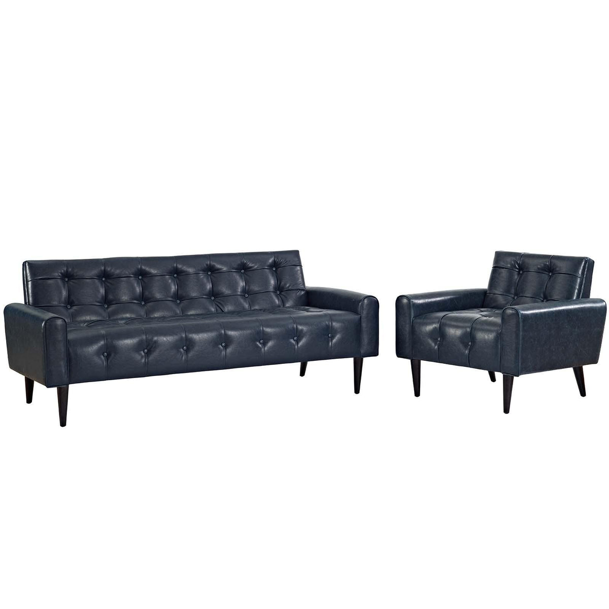 Modway Furniture Modern Delve 2 Piece Upholstered Vinyl Sofa and Armchair Set - EEI-2971