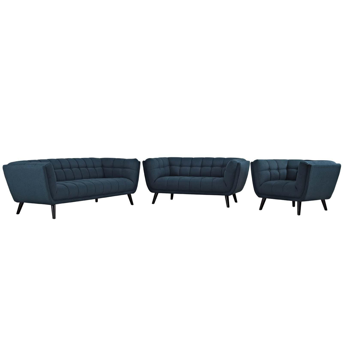 Modway Furniture Modern Bestow 3 Piece Upholstered Fabric Sofa Loveseat and Armchair Set - EEI-2974