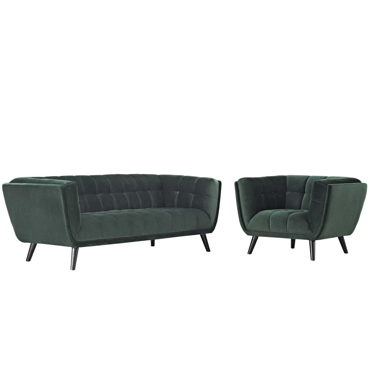 Modway Furniture Modern Bestow 2 Piece Performance Velvet Sofa and Armchair Set - EEI-2980