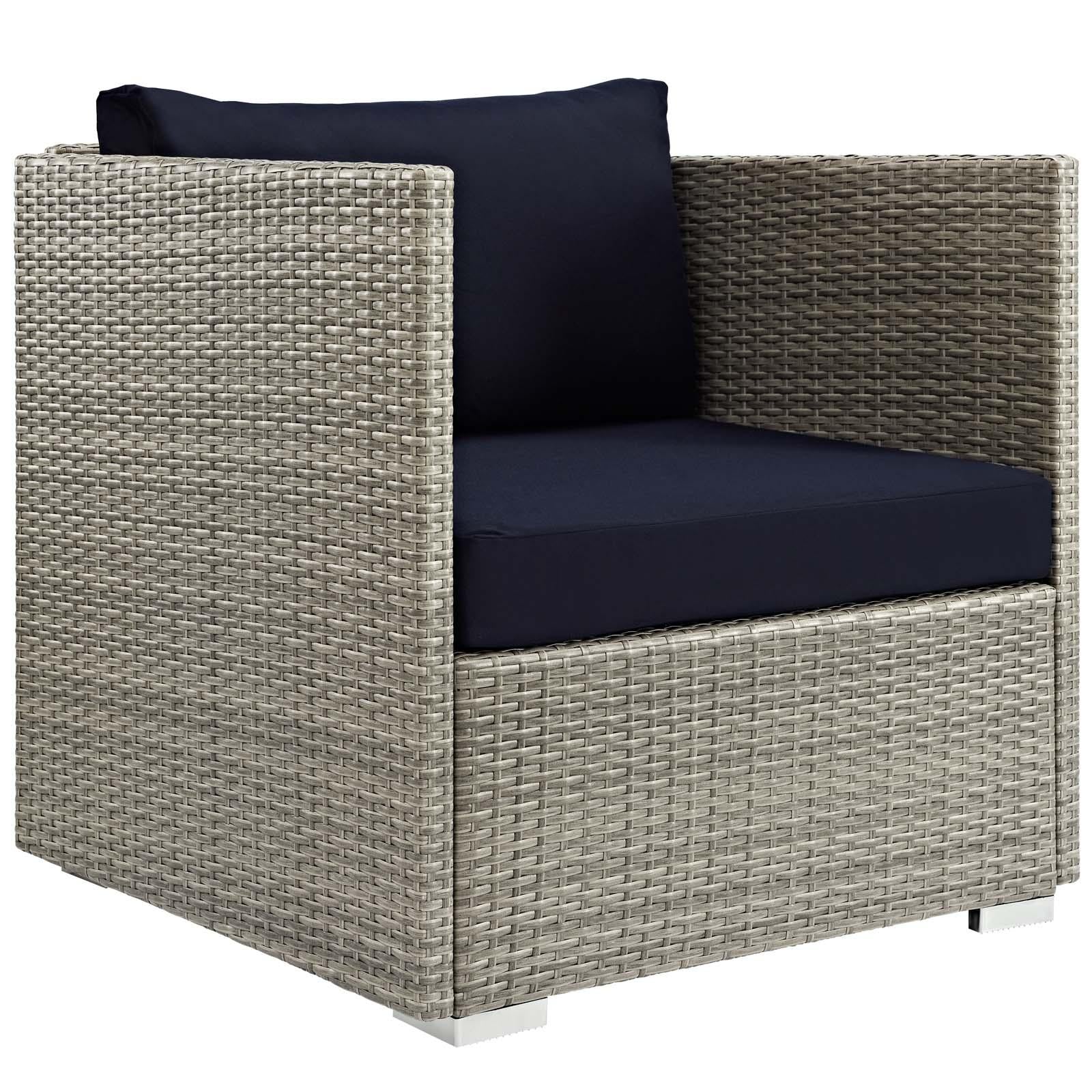 Modway Furniture Modern Repose 3 Piece Outdoor Patio Sunbrella® Sectional Set - EEI-3007