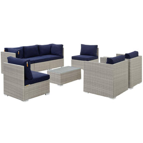 Modway Furniture Modern Repose 8 Piece Outdoor Patio Sunbrella® Sectional Set - EEI-3009