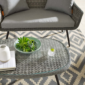 Modway Furniture Modern Endeavor Outdoor Patio Wicker Rattan Coffee Table - EEI-3026