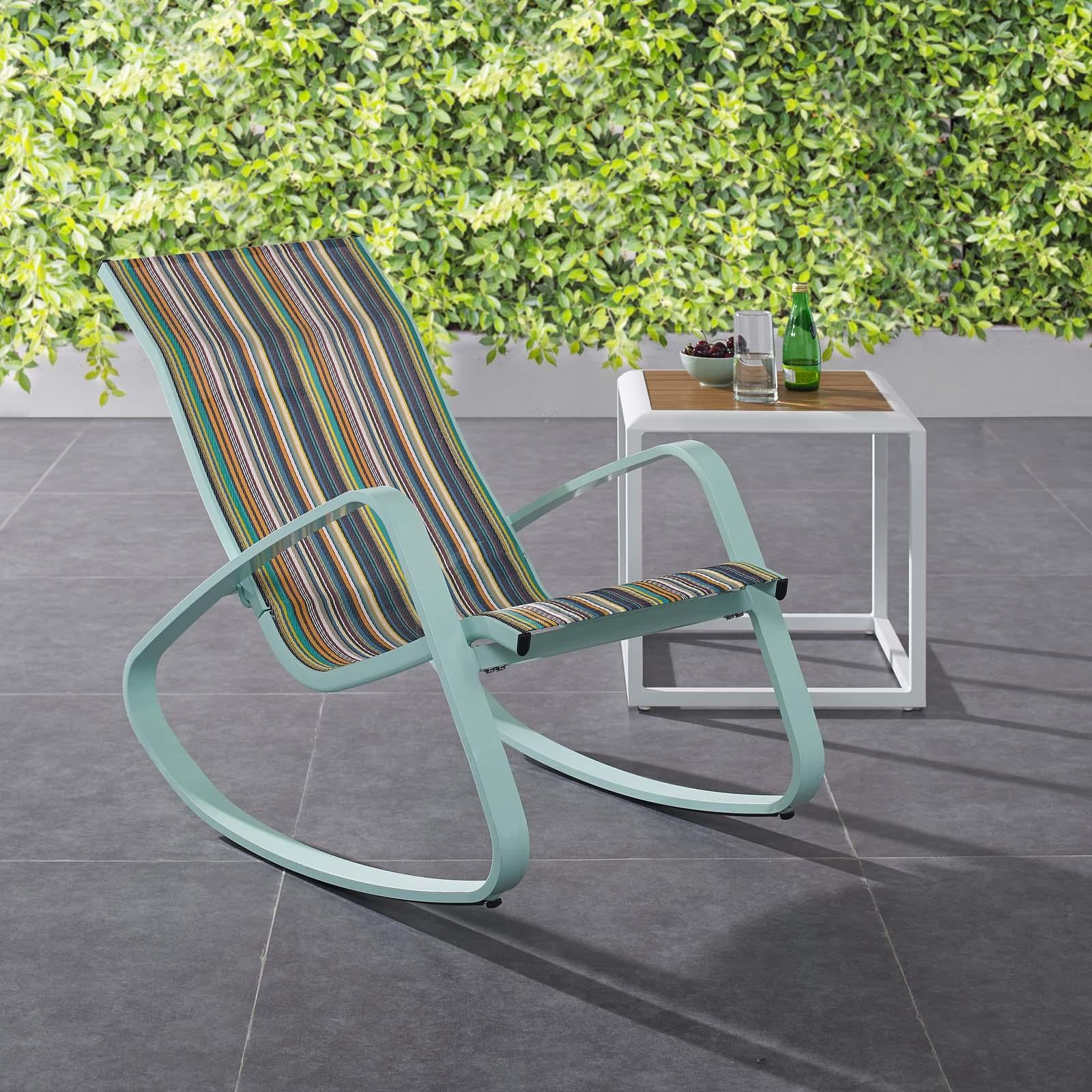 Modway Furniture Modern Traveler Rocking Outdoor Patio Mesh Sling Lounge Chair - EEI-3027