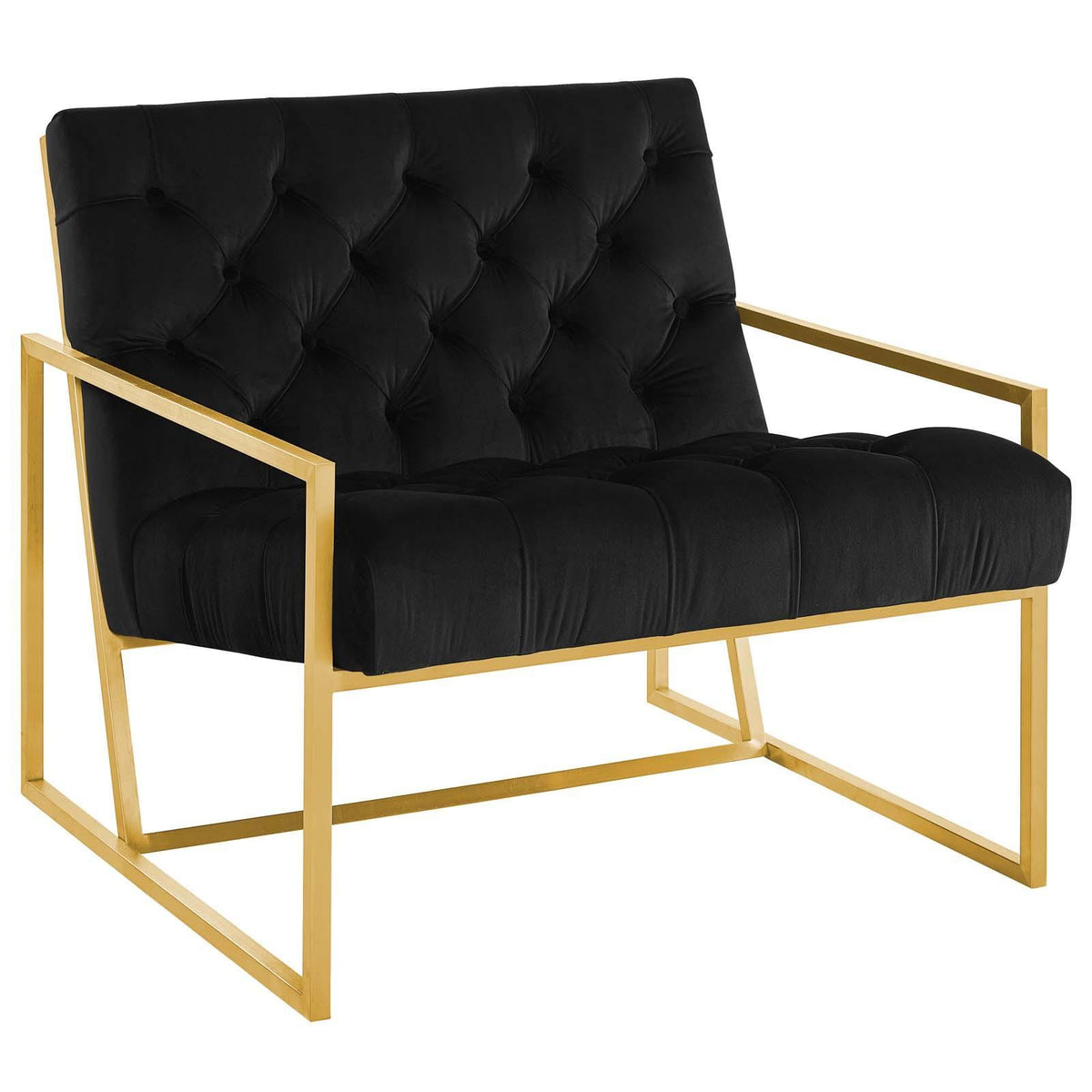 Modway Furniture Modern Bequest Gold Stainless Steel Performance Velvet Accent Chair - EEI-3073