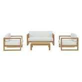 Modway Furniture Modern Upland 4 Piece Outdoor Patio Teak Set - EEI-3116