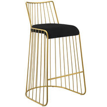 Modway Furniture Modern Rivulet Gold Stainless Steel Performance Velvet Bar Stool - EEI-3131