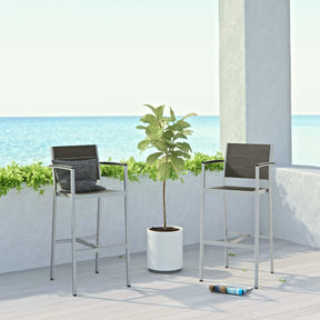 Modway Furniture Modern Shore Bar Stool Outdoor Patio Aluminum Set of 2 - EEI-3155