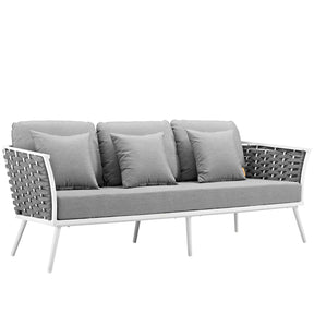 Modway Furniture Modern Stance 7 Piece Outdoor Patio Aluminum Sectional Sofa Set - EEI-3160
