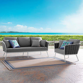 Modway Furniture Modern Stance 2 Piece Outdoor Patio Aluminum Sectional Sofa Set - EEI-3164