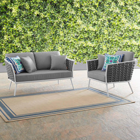 Modway Furniture Modern Stance 2 Piece Outdoor Patio Aluminum Sectional Sofa Set - EEI-3169