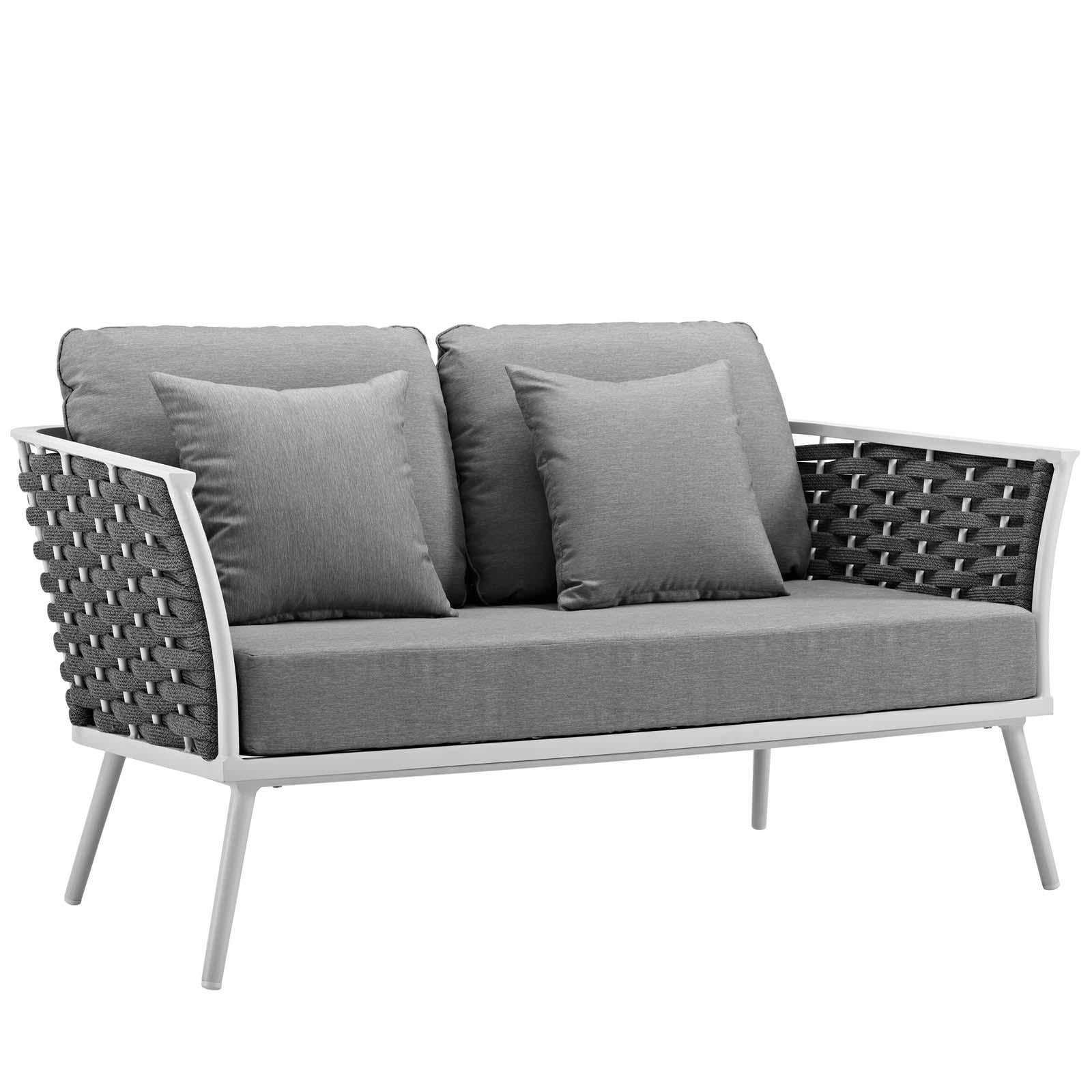 Modway Furniture Modern Stance 3 Piece Outdoor Patio Aluminum Sectional Sofa Set - EEI-3170
