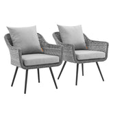Modway Furniture Modern Endeavor Armchair Outdoor Patio Wicker Rattan Set of 2 - EEI-3176