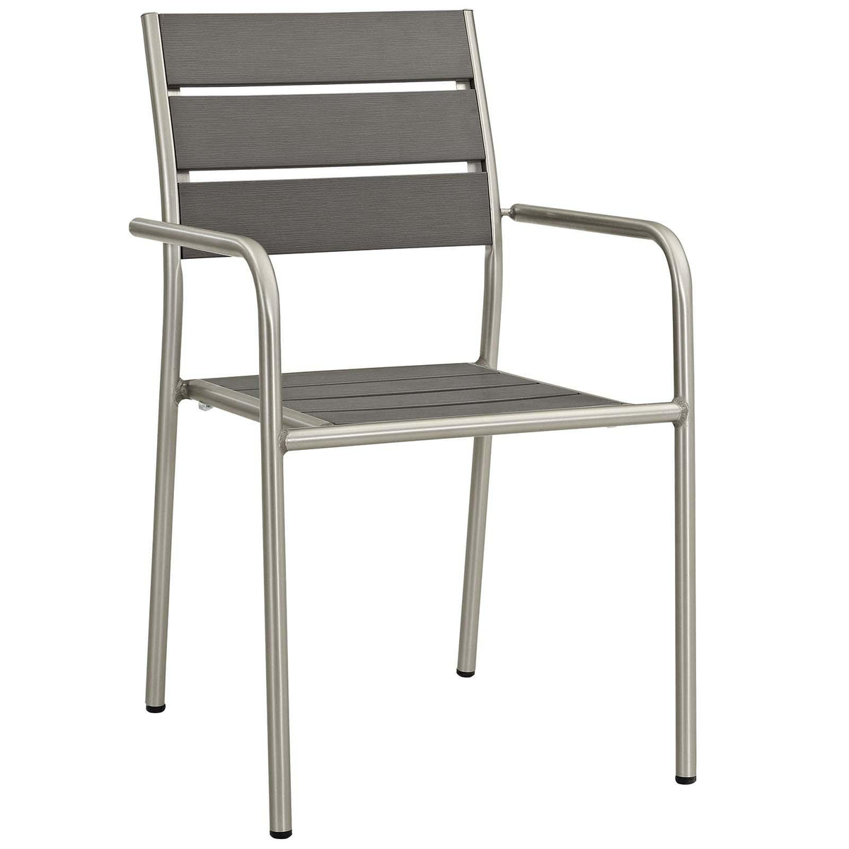 Modway Furniture Modern Shore Outdoor Patio Aluminum Dining Rounded Armchair Set of 2 - EEI-3203