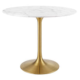 Modway Furniture Modern Lippa 36" Round Artificial Marble Dining Table - EEI-3214