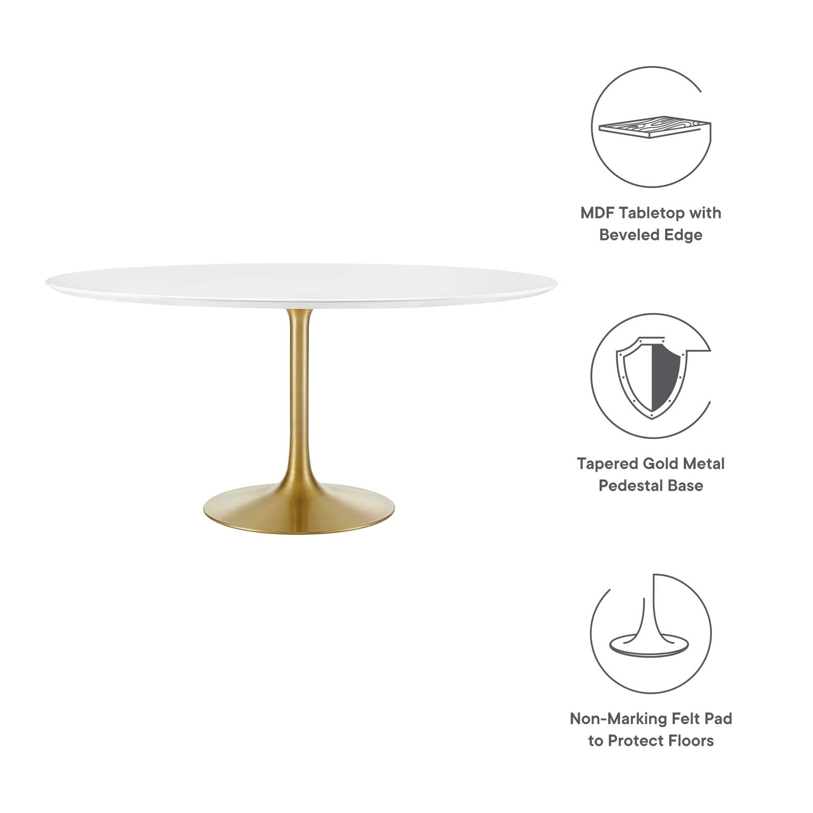 Modway Furniture Modern Lippa 60" Round Wood Dining Table - EEI-3229