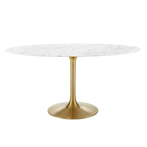 Modway Furniture Modern Lippa 60" Oval Artificial Marble Dining Table - EEI-3236