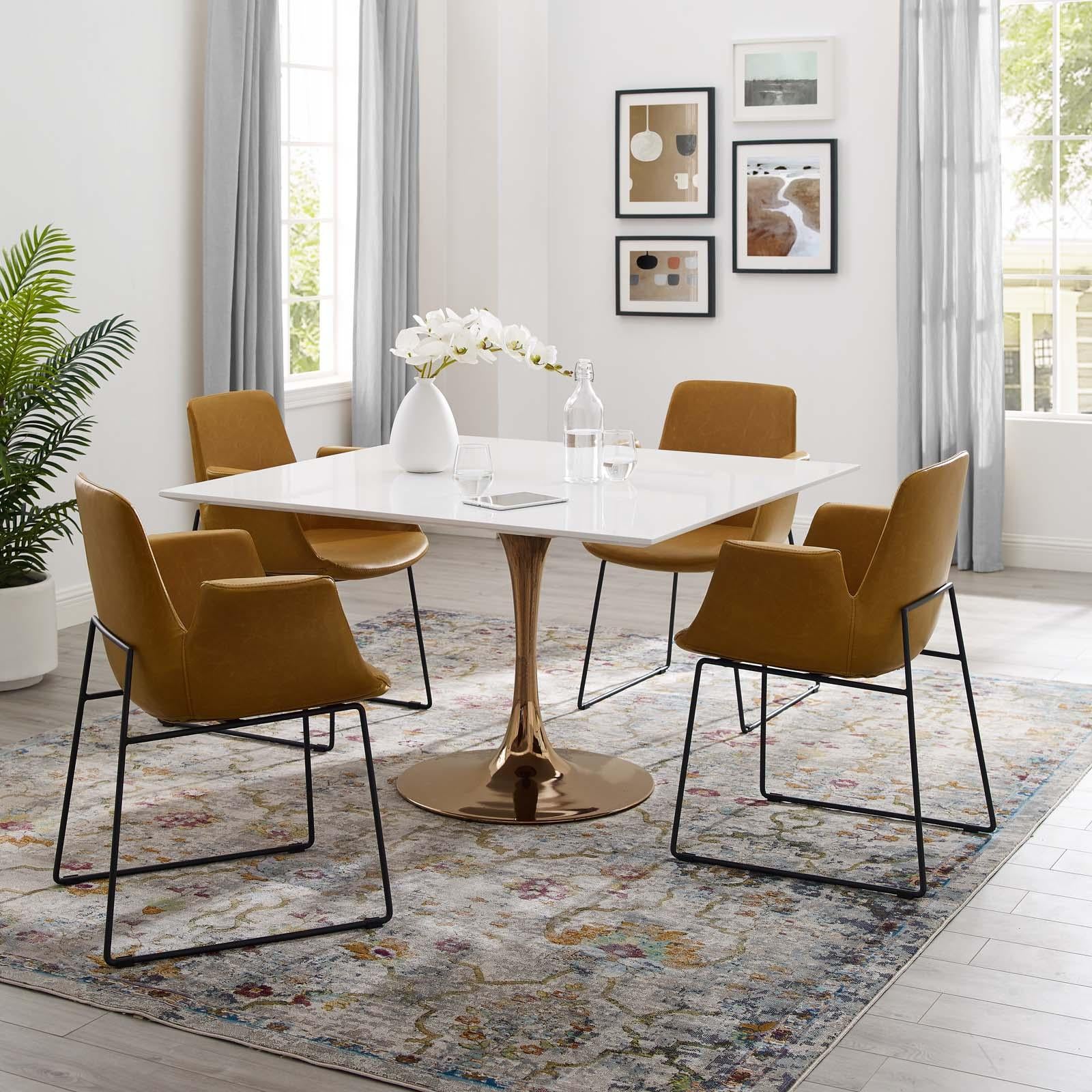 Modway Furniture Modern Lippa 47" Square Wood Top Dining Table - EEI-3241