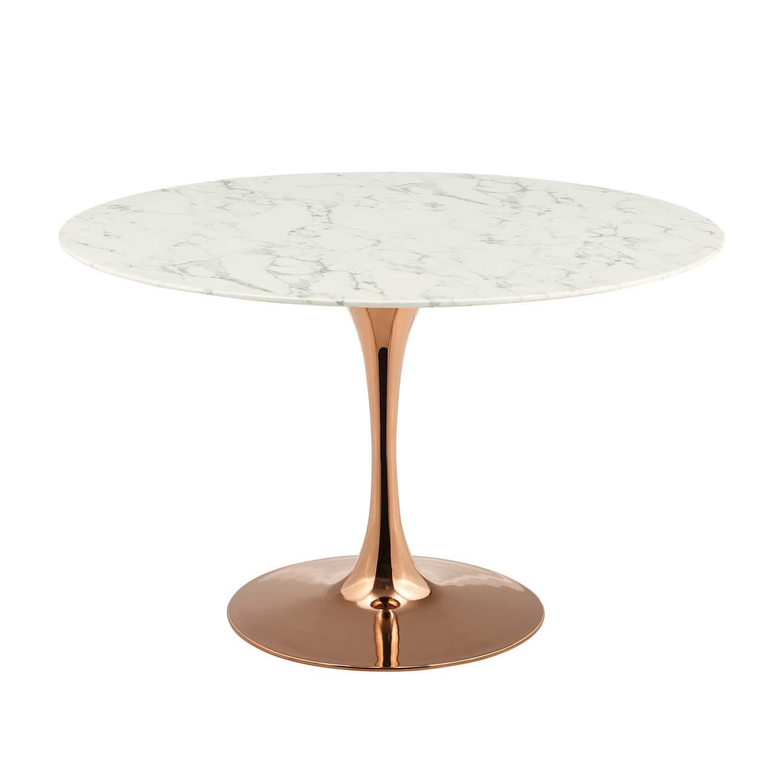 Modway Furniture Modern Lippa 47" Round Artificial Marble Dining Table - EEI-3243