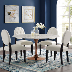 Modway Furniture Modern Lippa 60" Round Artificial Marble Dining Table - EEI-3245
