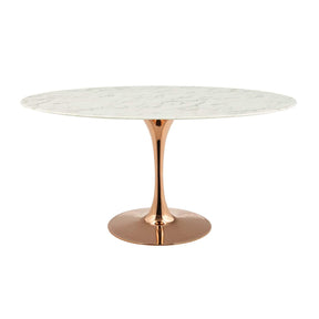 Modway Furniture Modern Lippa 60" Oval Artificial Marble Dining Table - EEI-3247