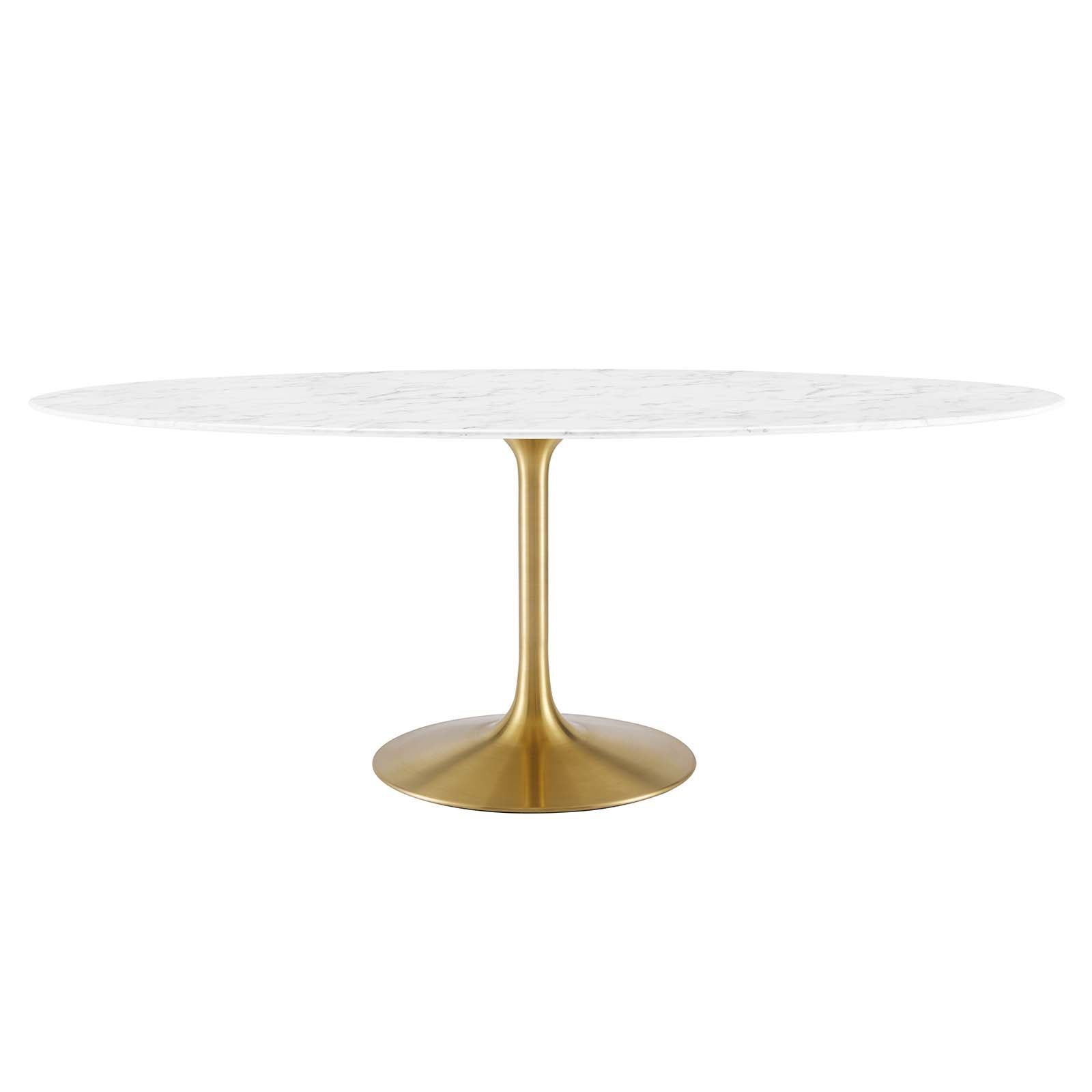 Modway Furniture Modern Lippa 78" Oval Artificial Marble Dining Table - EEI-3257