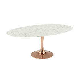 Modway Furniture Modern Lippa 78" Oval Artificial Marble Dining Table - EEI-3261