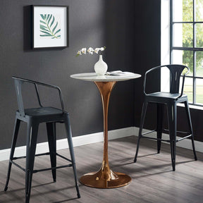 Modway Furniture Modern Lippa 28" Artificial Marble Bar Table - EEI-3267
