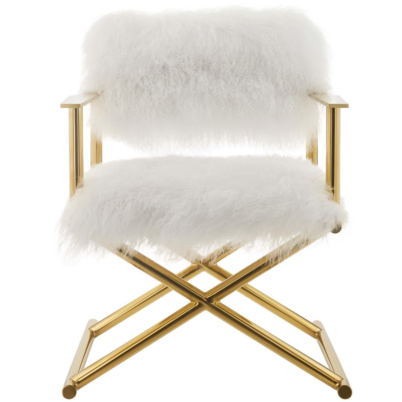Modway Furniture Modern Action Pure White Cashmere Accent Director's Chair - EEI-3269