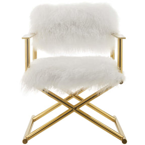Modway Furniture Modern Action Pure White Cashmere Accent Director's Chair - EEI-3269