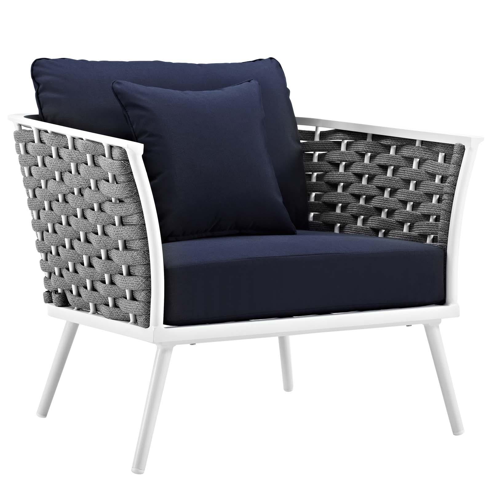 Modway Furniture Modern Stance 5 Piece Outdoor Patio Aluminum Sectional Sofa Set - EEI-3321