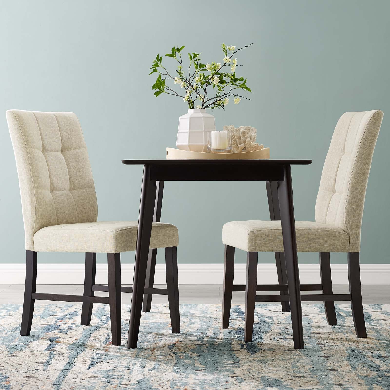Modway Furniture Modern Promulgate Biscuit Tufted Upholstered Fabric Dining Chair Set of 2 - EEI-3335
