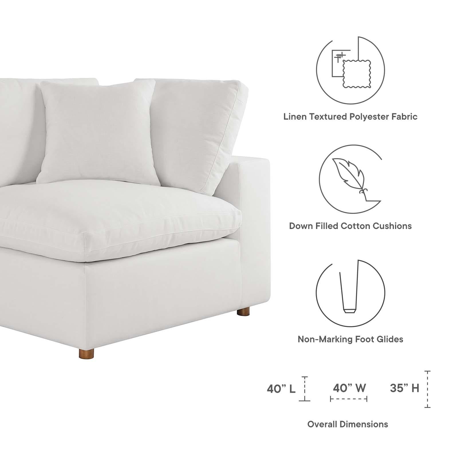 Modway Furniture Modern Commix Down Filled Overstuffed 5-Piece Armless Sectional Sofa - EEI-3360