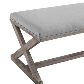 Modway Furniture Modern Province Vintage French X-Brace Upholstered Fabric Bench - EEI-3371