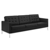 Modway Furniture Modern Loft Tufted Upholstered Faux Leather Sofa - EEI-3385
