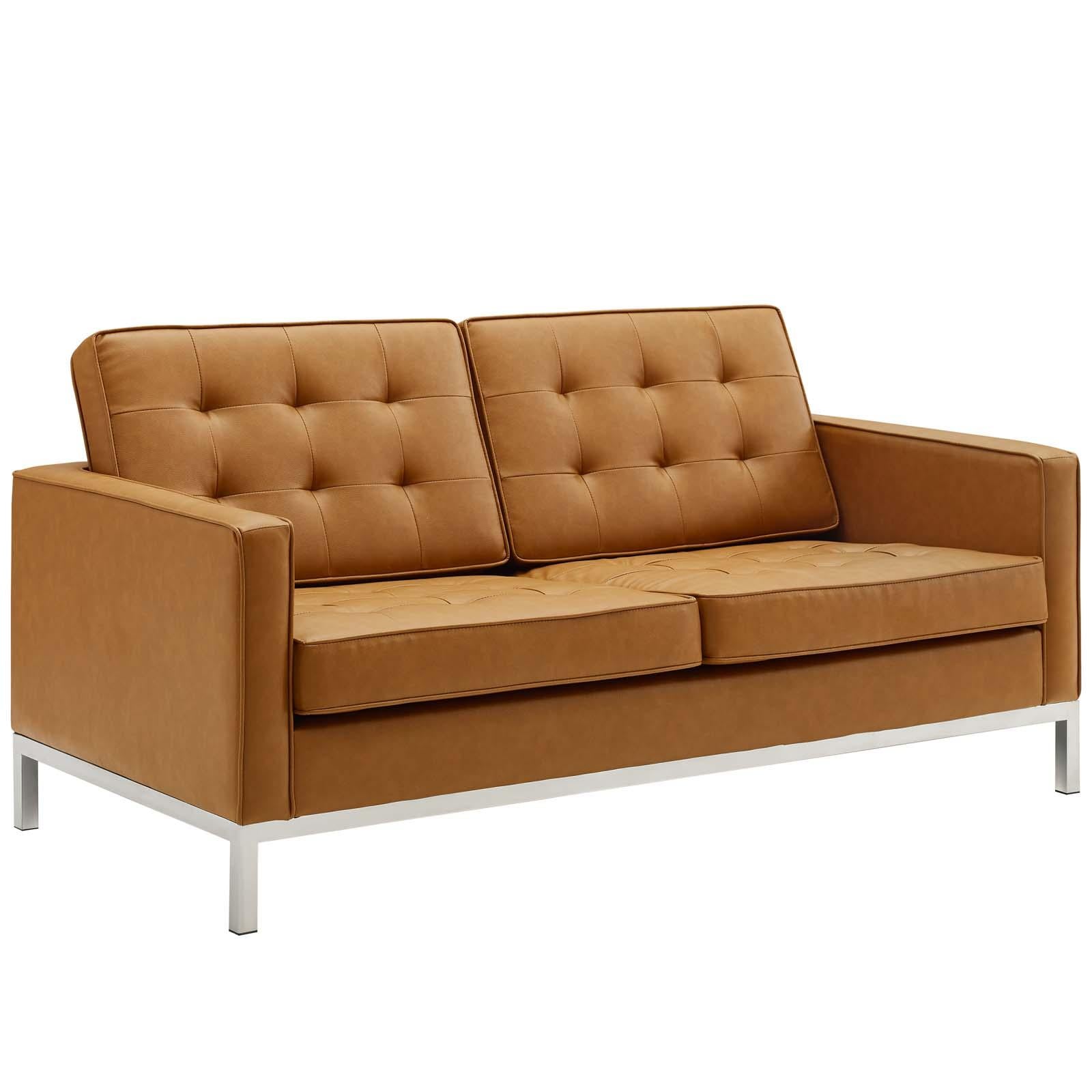 Modway Furniture Modern Loft Tufted Upholstered Faux Leather Loveseat - EEI-3388