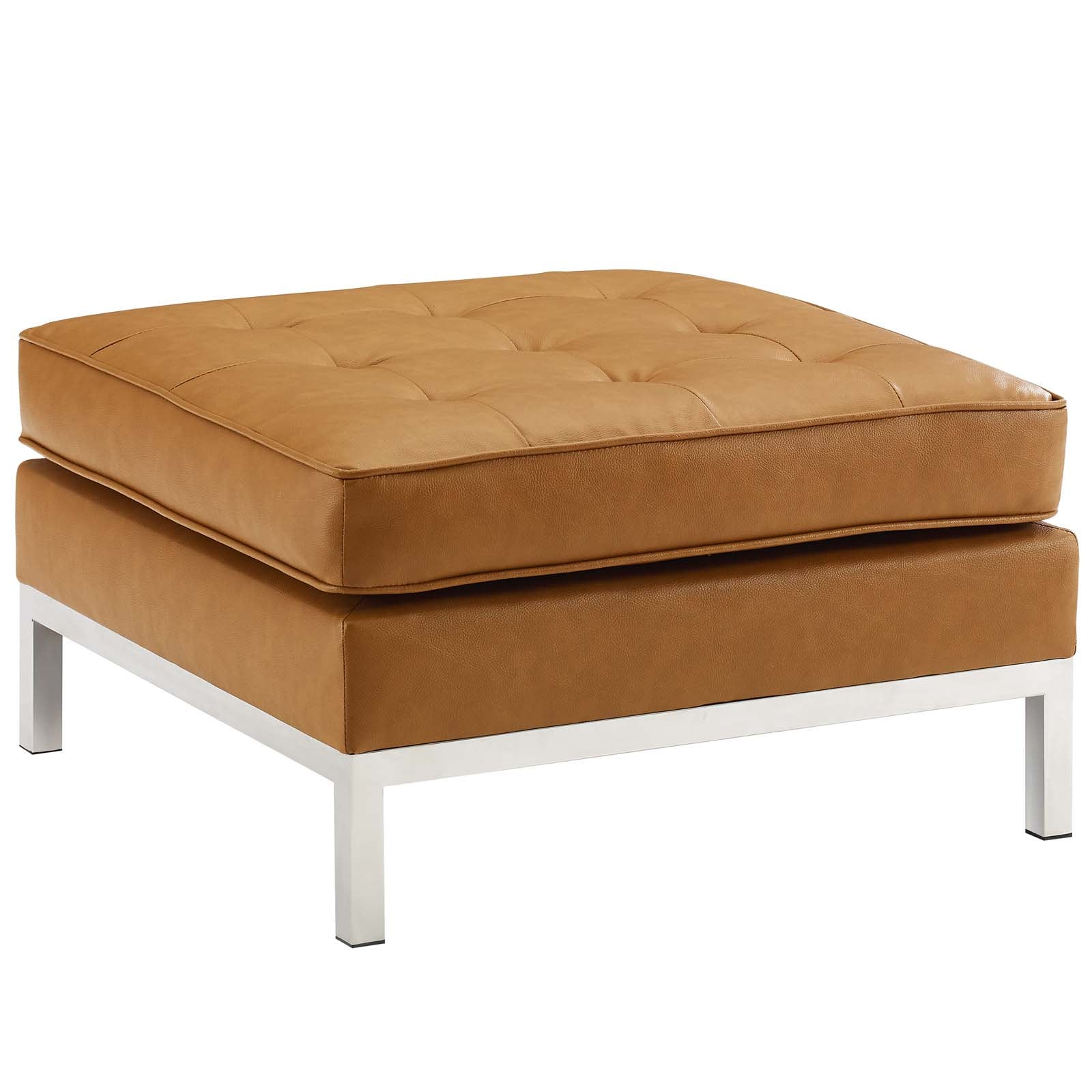 Modway Furniture Modern Loft Tufted Upholstered Faux Leather Ottoman - EEI-3394