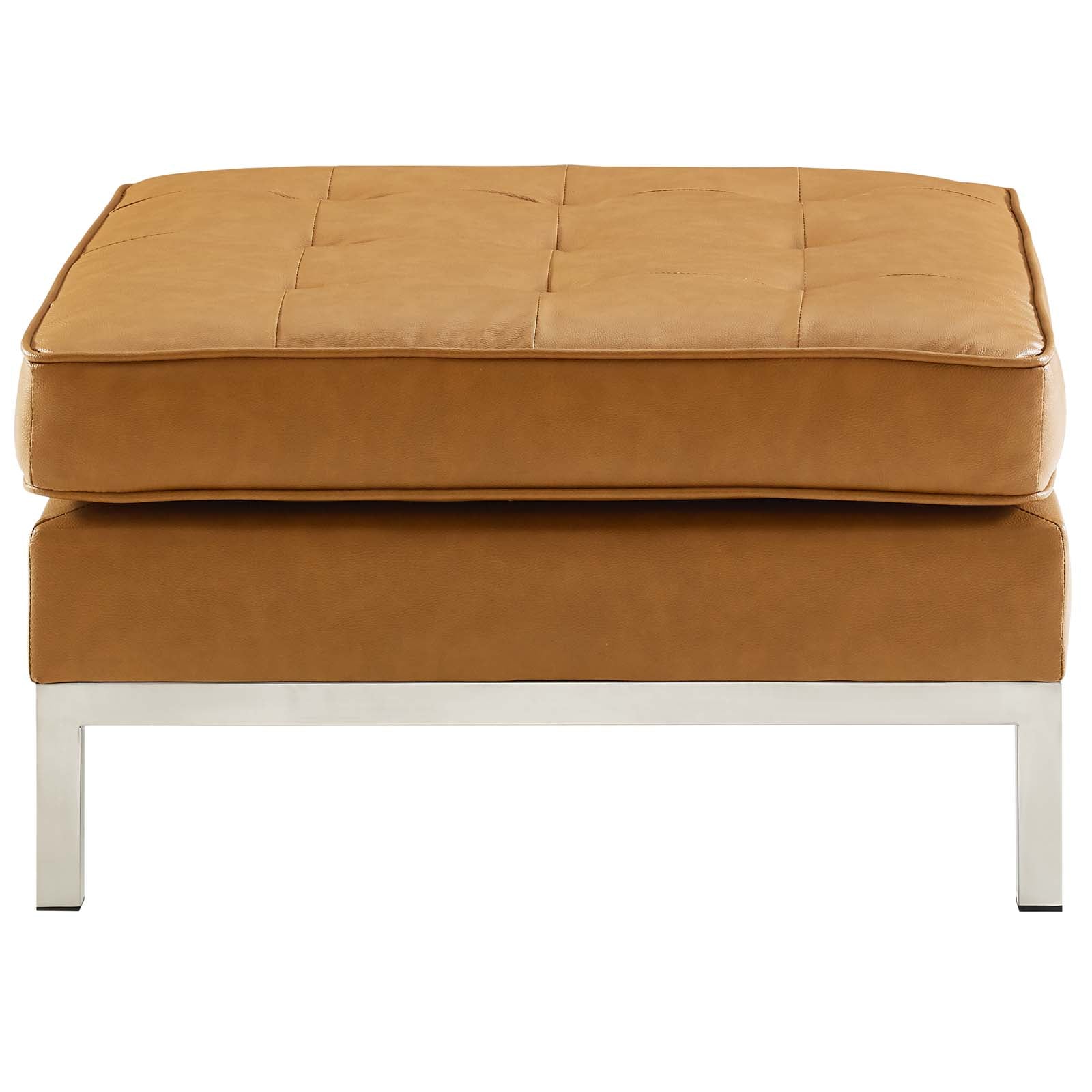 Modway Furniture Modern Loft Tufted Upholstered Faux Leather Ottoman - EEI-3394
