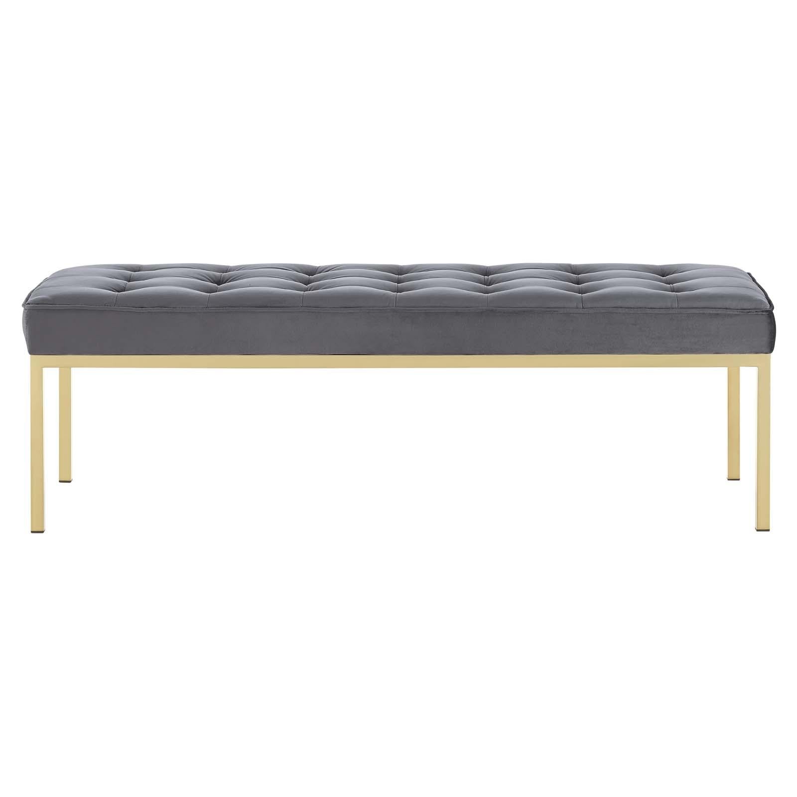 Modway Furniture Modern Loft Gold Stainless Steel Leg Large Performance Velvet Bench - EEI-3399