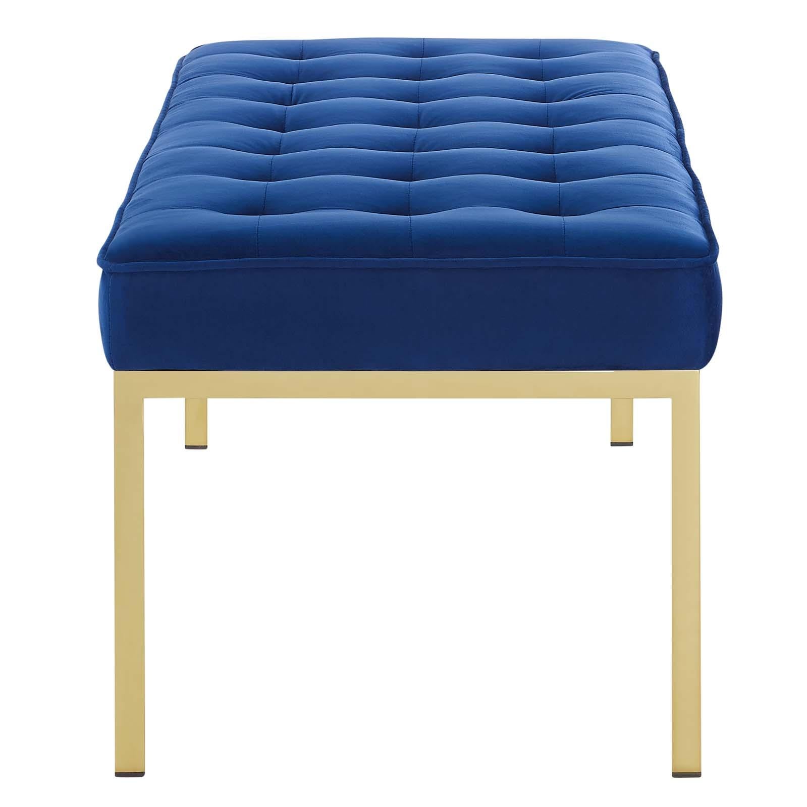 Modway Furniture Modern Loft Gold Stainless Steel Leg Large Performance Velvet Bench - EEI-3399