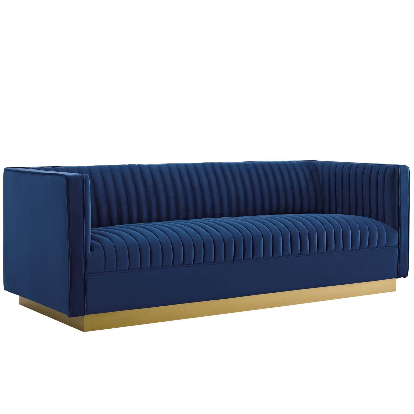 Modway Furniture Modern Sanguine Vertical Channel Tufted Performance Velvet Sofa - EEI-3405