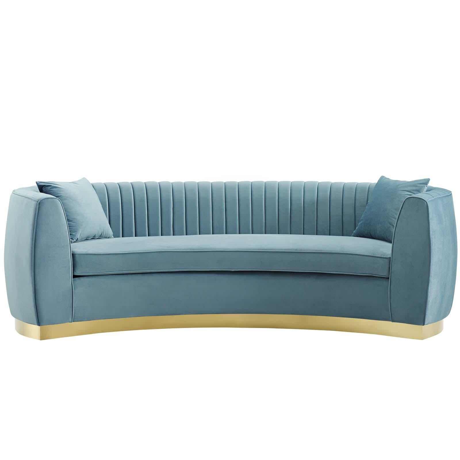 Modway Furniture Modern Enthusiastic Vertical Channel Tufted Curved Performance Velvet Sofa - EEI-3407