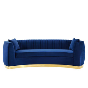 Modway Furniture Modern Enthusiastic Vertical Channel Tufted Curved Performance Velvet Sofa - EEI-3407