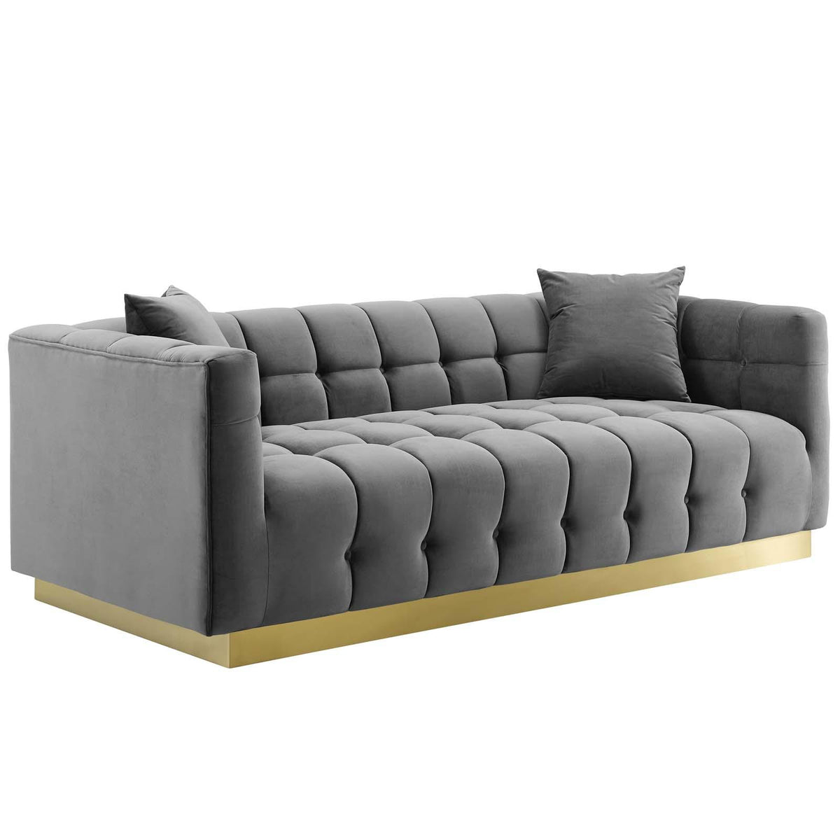 Modway Furniture Modern Vivacious Biscuit Tufted Performance Velvet Sofa - EEI-3409