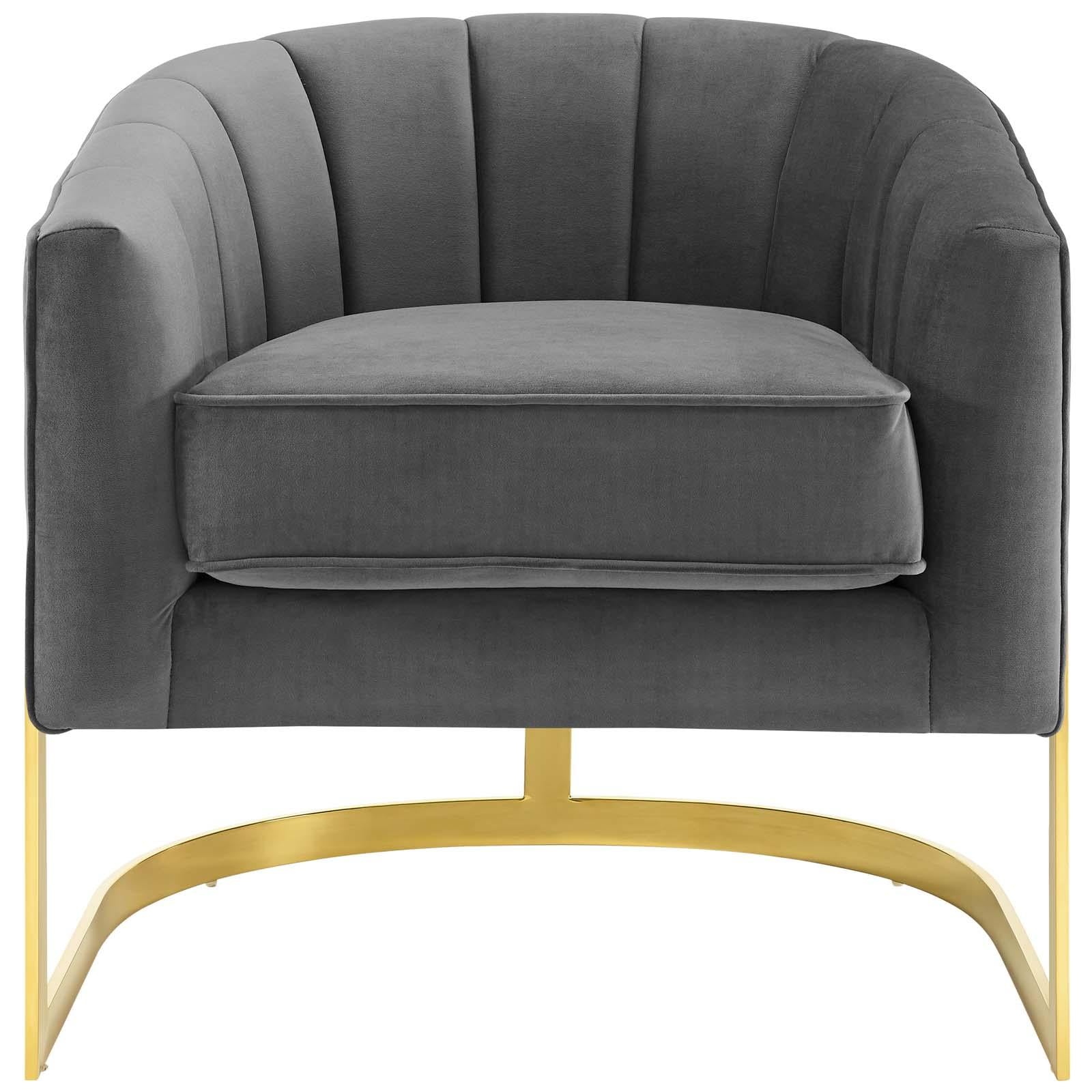 Modway Furniture Modern Esteem Vertical Channel Tufted Performance Velvet Accent Armchair - EEI-3414