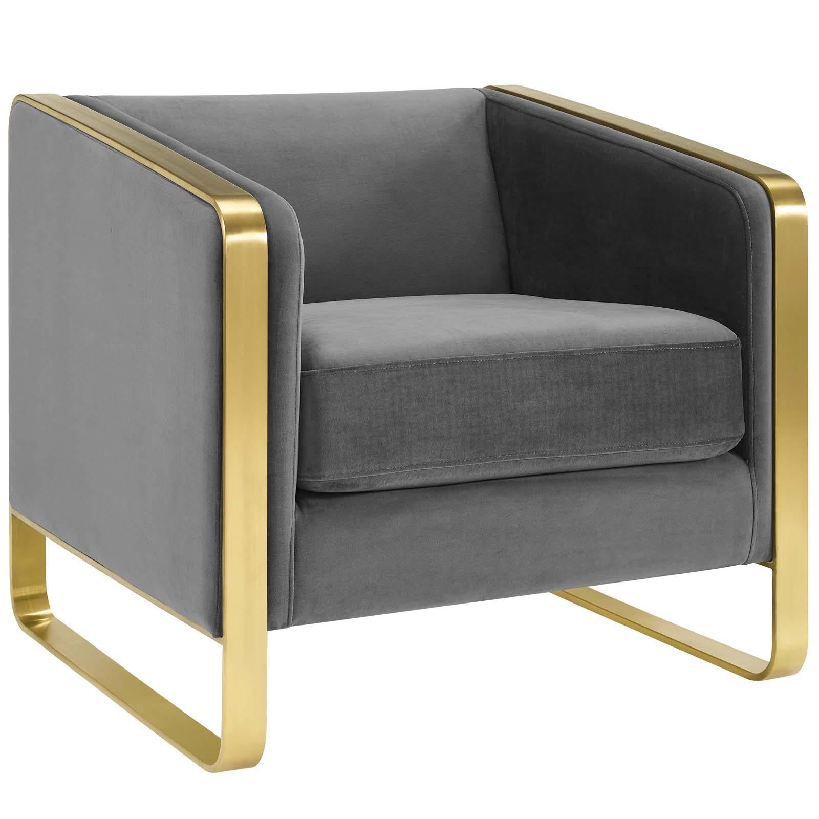 Modway Furniture Modern Visualize Accent Club Lounge Performance Velvet Armchair - EEI-3419