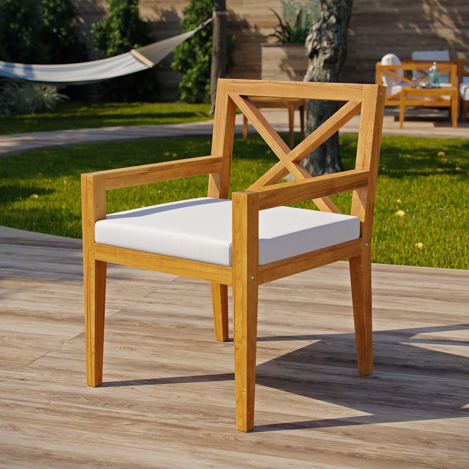 Modway Furniture Modern Northlake Outdoor Patio Premium Grade A Teak Wood Dining Armchair - EEI-3426