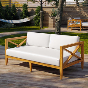 Modway Furniture Modern Northlake Outdoor Patio Premium Grade A Teak Wood Sofa - EEI-3427