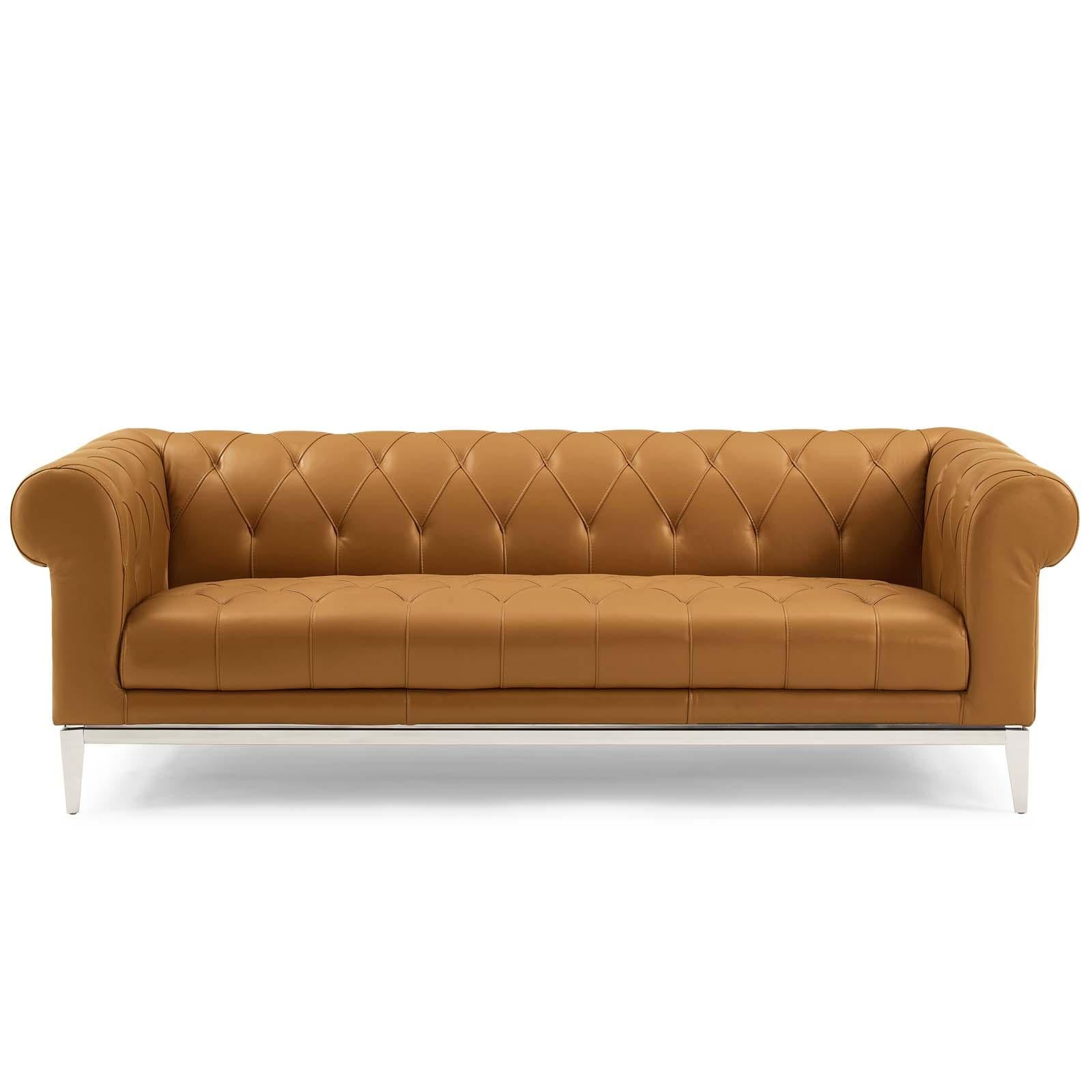 Modway Furniture Modern Idyll Tufted Button Upholstered Leather Chesterfield Sofa - EEI-3441