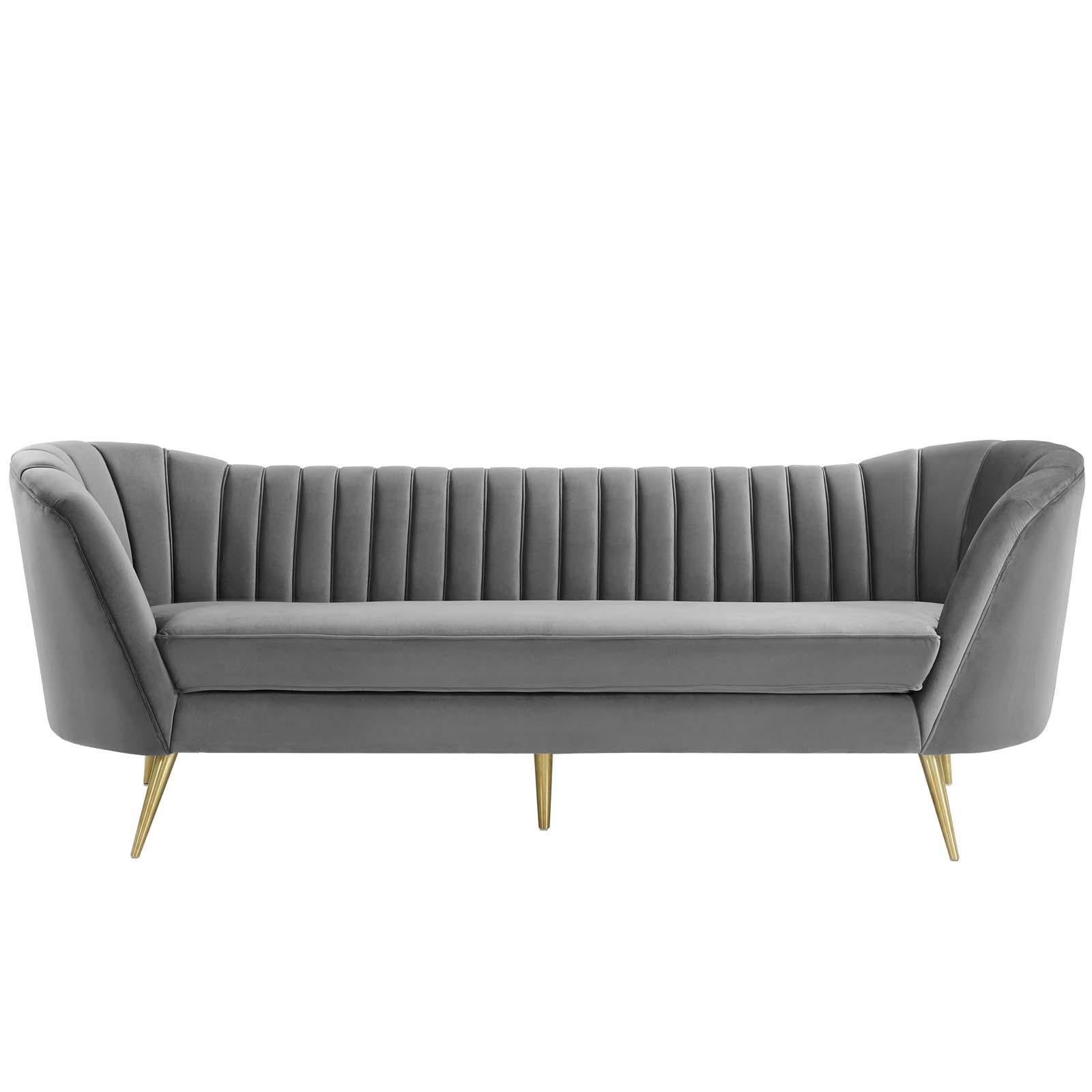 Modway Furniture Modern Opportunity Vertical Channel Tufted Curved Performance Velvet Sofa - EEI-3453