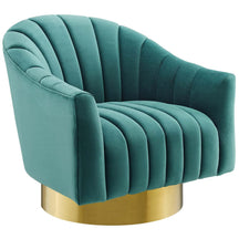 Modway Furniture Modern Buoyant Vertical Channel Tufted Accent Lounge Performance Velvet Swivel Chair - EEI-3459
